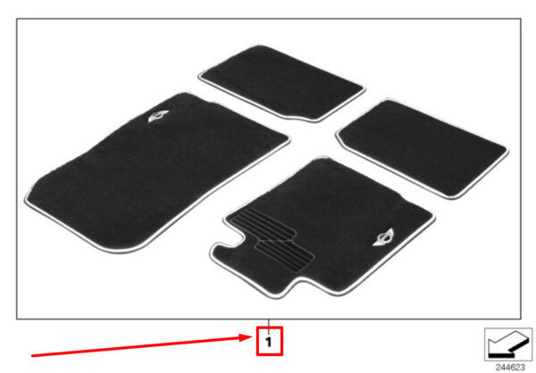 51472182710 - MINI COUNTRYMAN R60 Floor Mat Set 51472182710 2182710 NEW GENUINE