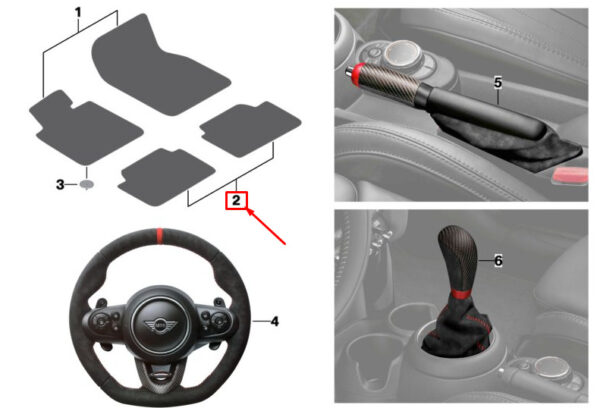 51472469129 - MINI CONVERTIBLE F57 REAR FLOOR MAT SET 2469129 51472469129 NEW GENUINE