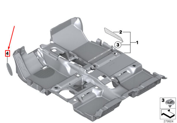 51477138446 - NEW MINI CLUBMAN R55 FOOT REST INSERT 51477138446 7138446 ORIGINAL