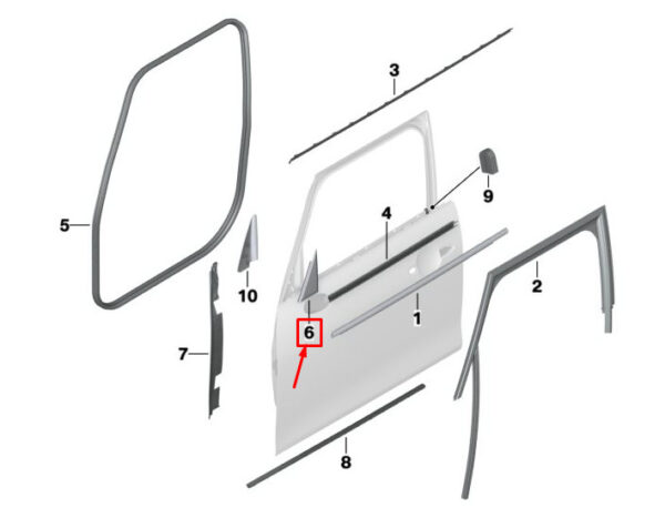 51477322510 - MINI COOPER F55 Front Right Door Corner Molding 51477322510 7322510 NEW GENUINE