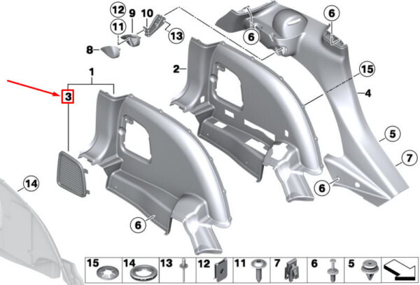 51479804910 - NEW MINI COUNTRYMAN R60 R60 RIGHT LATERAL TRIM PANEL COVER 51479804910 GENUINE