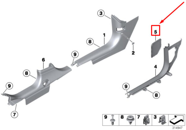 51479806196 - MINI R60 side panel cover right 9806196 51479806196 NEW ORIGINAL