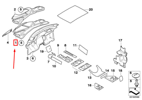 51487112684 - OEM MINI CABRIO R52 ENGINE HOOD SOUND INSULATION 51487112684 7112684 GENUINE