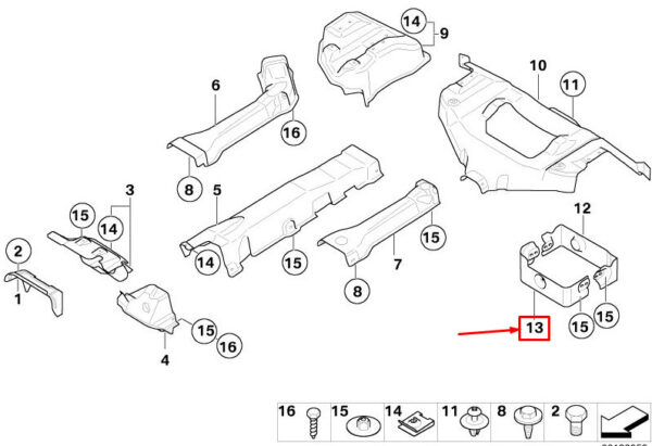 51487157288 - NEW MINI CABRIO R52 BATTERY HEAT INSULATION 51487157288 7157288 ORIGINAL