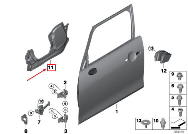 51487386607 - MINI COOPER F55 Front Left Door Sound Deadening 51487386607 7386607 NEW GENUINE