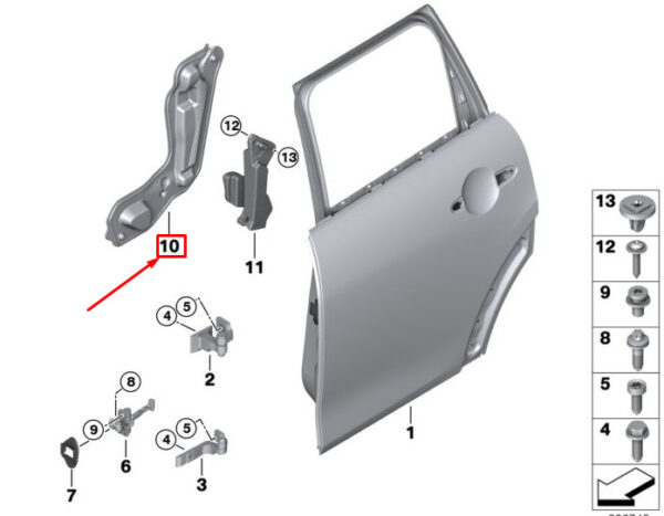 51487386609 - MINI COOPER F55 REAR LEFT DOOR SOUND INSULATION 51487386609 7386609 NEW GENUINE
