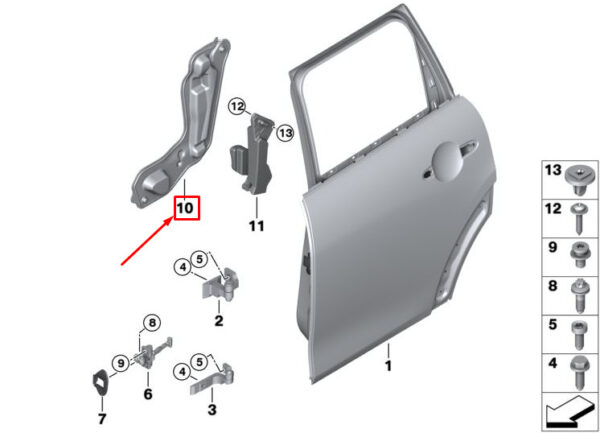51487386610 - MINI COOPER F55 Right Rear Door Sound Deadening 51487386610 7386610 NEW GENUINE