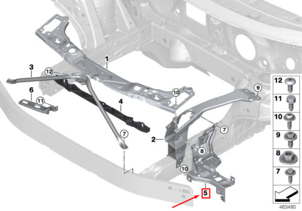 51647351536 - NEW MINI F54 CLUBMAN FRONT HEADLIGHT MOUNTING BRACKET RIGHT O/S 7351536