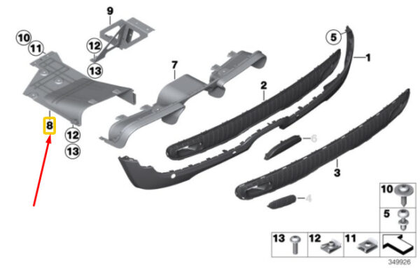 51747330559 - NEW OEM MINI COOPER R56 JCW REAR DIFFUSER LEFT AIR DUCT 51747330559 GENUINE