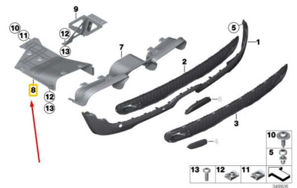 51747330560 - Mini New R56 JCW Aerodynamics GP2 Rear Center Diffuser Airflow Right 7330560