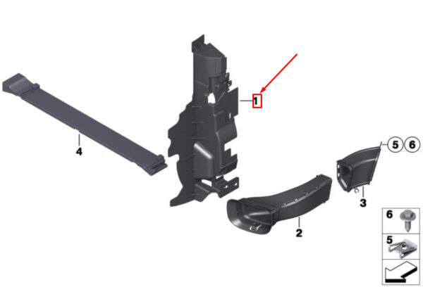 51749802687 - MINI COUNTRYMAN R60 FRONT LEFT AIR DUCT 51749802687 9802687 NEW GENUINE