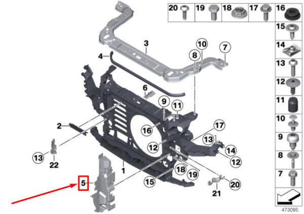 51749807049 - NEW MINI PACEMAN R61 FRONT PANEL LEFT AIR CHANNEL 9807049 51749807049 ORIGINAL