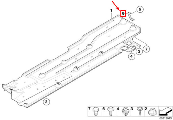 51752753166 - NEW OEM MINI COOPER R56 RIGHT BELLY PAN UNDERFLOOR PANEL BRACKET 51752753166