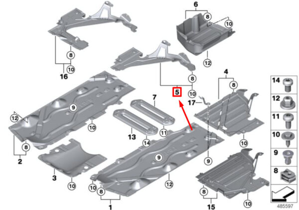 51757290810 - NEW OEM MINI COOPER F56 UNDERFLOOR RIGHT TANK UNDERSHIELD 51757290810 GENUINE