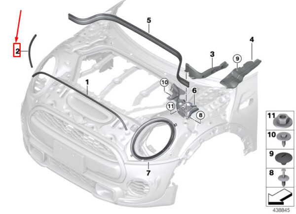 51767381979 - NEW MINI COOPER CLUBMAN F54 HEADLIGHT GASKET 51767381979 7381979 OEM