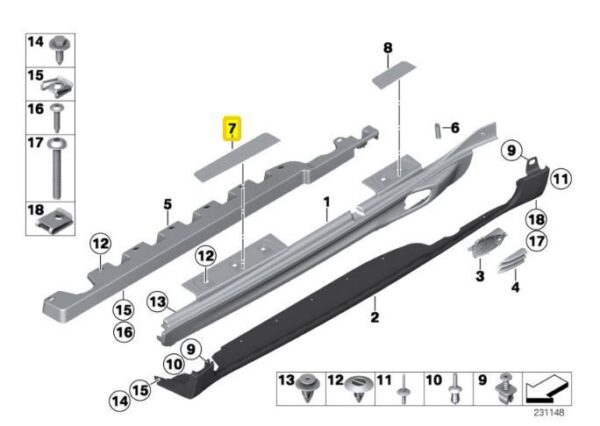 51779800666 - New Genuine MINI R60 COUNTRYMAN Front Entrance Door Sill Cover O/S Right 9800666