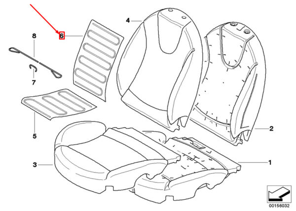 52102755089 - OEM MINI R56 FRONT SPORTS SEAT BACKREST HEATI|NG ELEMENT 52102755089 NEW