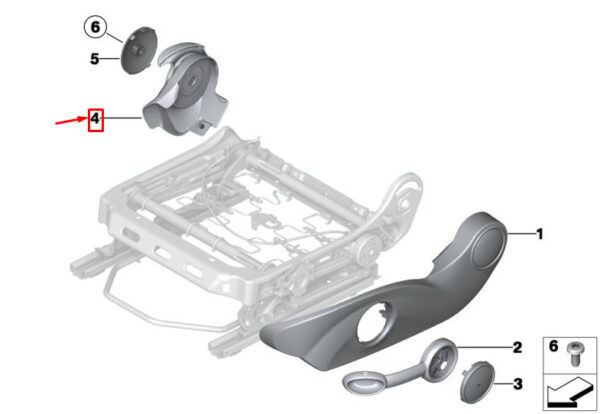 52102756960 - MINI CLUBMAN R55 FRONT RIGHT INNER SEAT LEVER 52102756960 NEW GENUINE
