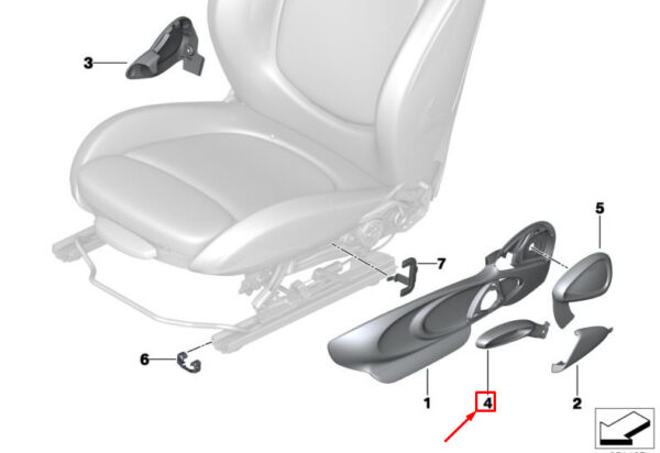 52107310655 - MINI COOPER F56 FRONT LEFT SEAT HEIGHT ADJUSTER LEVER 52107310655 NEW GENUINE