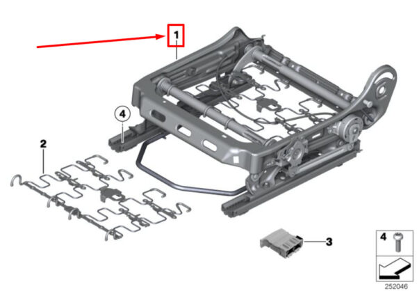 52107335409 - MINI COOPER R56 Front Left Seat Frame Mechanism 52107335409 NEW GENUINE