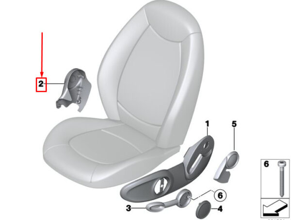 52109802662 - MINI COUNTRYMAN R60 FRONT RIGHT INTERIOR SEAT TRIM 52109802662 NEW GENUINE