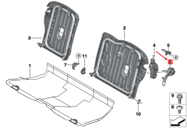 52207317712 - NEW MINI COOPER F55 REAR RIGHT CARGO ADJUSTER 7317712 52207317712 ORIGINAL