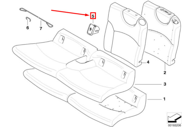 52209178247 - MINI COOPER R56 ISOFIX REAR LEFT SEAT COVER 52209178247 GENUINE