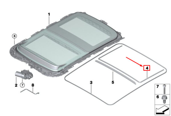 54107379622 - MINI COOPER F56 REAR GLASS COVER GASKET 54107379622 NEW GENUINE