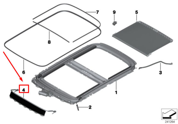54109809777 - MINI PACEMAN R61 sunroof air deflector 9809777 54109809777 NEW ORIGINAL