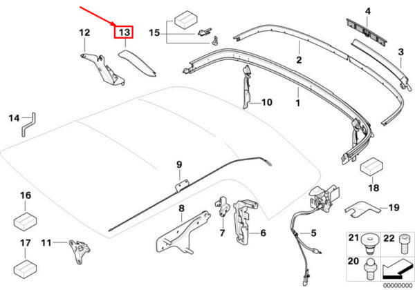 54342758508 - NEW MINI CABRIO R57 CONVERTIBLE RIGHT CRASH PAD 54342758508 2758508 ORIGINAL