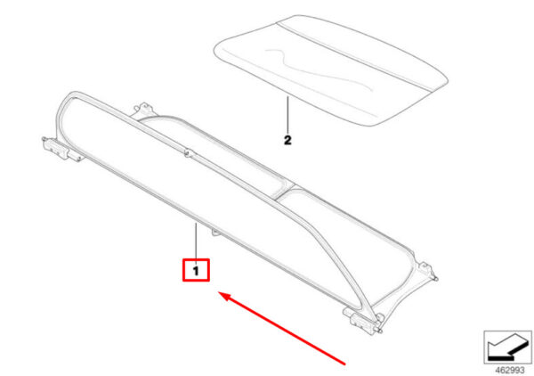 54347164868 - MINI CONVERTIBLE R52 wind deflector 54347164868 7164868 NEW GENUINE