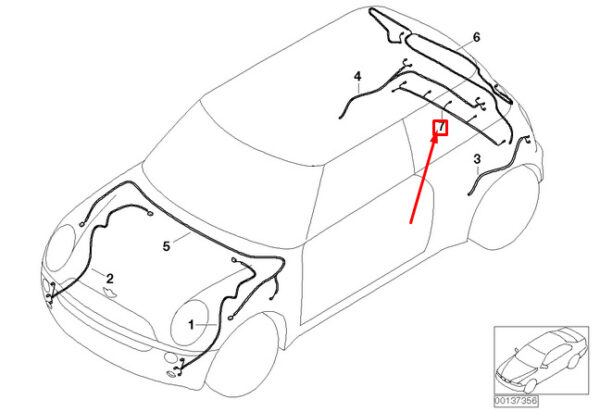 61116965942 - Mini R50 Rear Bumper PDC Wiring Repair  61116965942 NEW GENUINE