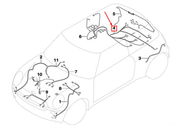 61119247451 - MINI COOPER R56 REAR RIGHT REPAIR WIRING HARNESS 61119247451 NEW GENUINE