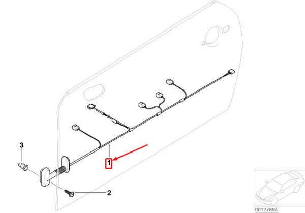 61121513381 - NEW MINI COOPER R50, R53 LEFT DOOR CABLE HARNESS 61121513381 1513381 ORIGINAL
