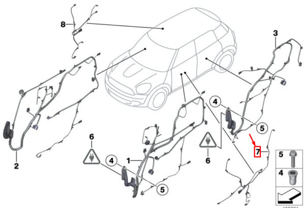 61126831173 - MINI COUNTRYMAN F60 FRONT DOOR WIRING HARNESS ADAPTER 61126831173 NEW GENUINE