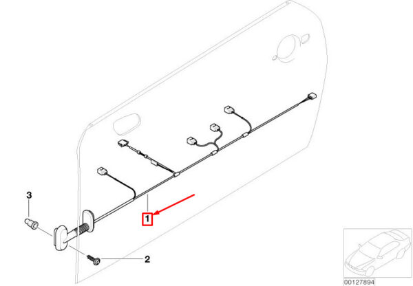 61126975069 - MINI COOPER R50, R53 RIGHT DOOR WIRING HARNESS 61126975069 6975069 NEW GENUINE