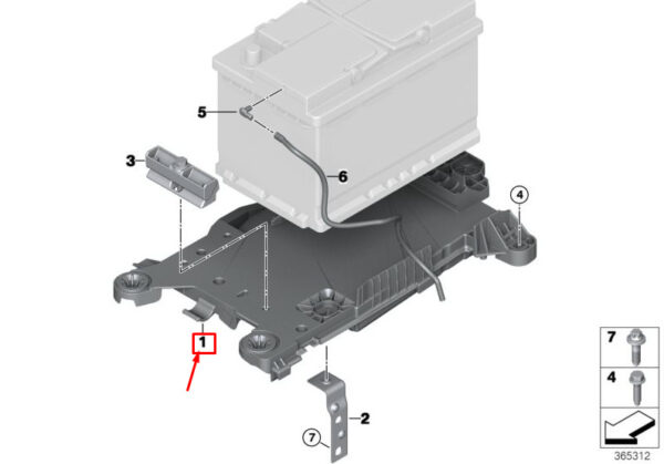 61217641798 - MINI COOPER F56 BATTERY COMPARTMENT 7641798 61217641798 NEW GENUINE
