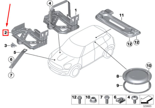 61217644248 - MINI COOPER R56 Battery Tray LHD 61217644248 7644248 NEW GENUINE