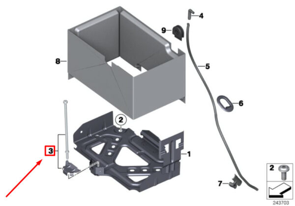 61217644251 - NEW OEM MINI CLUBMAN R55 BATTERY HOLD DOWN 61217644251 7644251 GENUINE