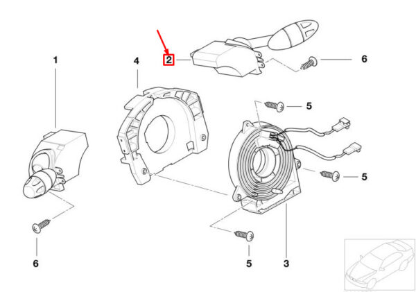 61311489484 - NEW MINI COOPER R50, R53 WIPER CONTROL SWITCH RHD 1489484 61311489484 ORIGINAL