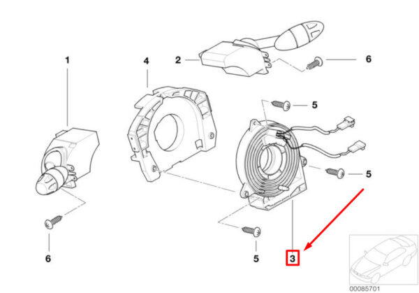 61316800996 - MINI CONVERTIBLE R52 Steering Column Grinding Ring 6800996 61316800996 NEW REAL
