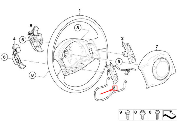 61316929371 - MINI CONVERTIBLE R52 LH Steering Wheel Cruise Control Switch 61316929371 NEW GENUINE