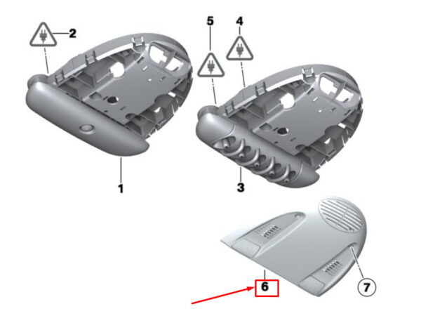 61319231819 - MINI COOPER R56 ROOF CONTROL PANEL COVER 9231819 61319231819 NEW GENUINE