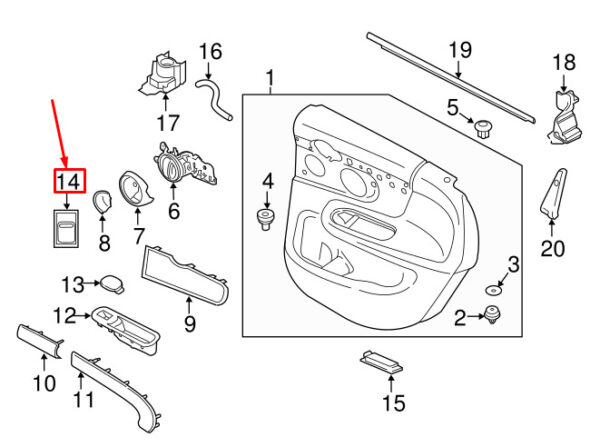 61319354866 - NEW MINI LANDSMANN R60 FRONT RIGHT DOOR WINDOW SWITCH 61319354866 ORIGINAL