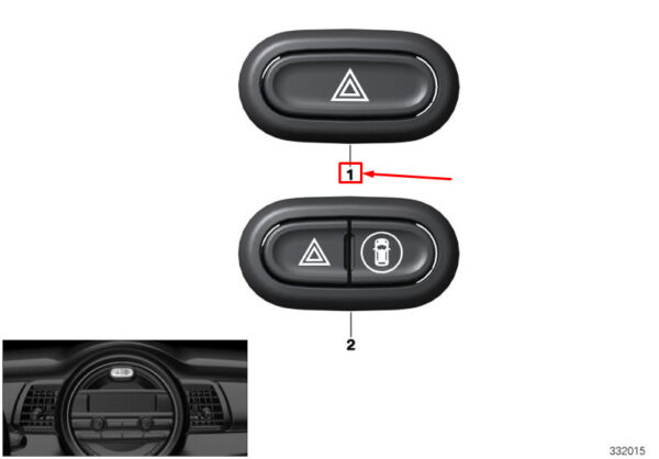 61319389077 - MINI COOPER F55 EMERGENCY SWITCH 9389077 61319389077 NEW GENUINE