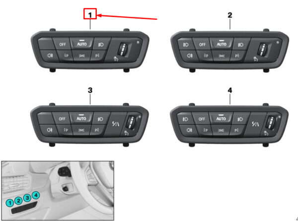 61319471936 - BMW X5 G05 headlight switch control unit 61319471936 NEW ORIGINAL