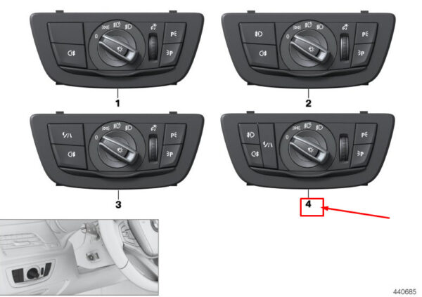 61319472974 - BMW 5 Touring G31 Headlight Switch Control Unit 61319472974 NEW GENUINE
