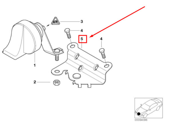 61337833016 - NEW BMW 3 E46 HORN BRACKET 61337833016 7833016 ORIGINAL