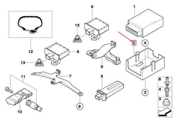 61351142314 - MINI COOPER R50, R53 ECU Mount 1142314 61351142314 NEW GENUINE