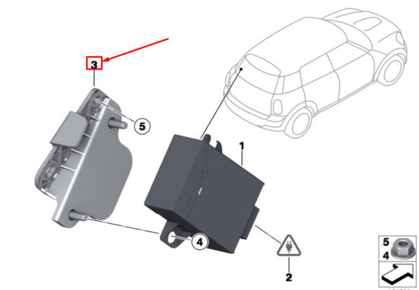 61352757783 - NEW MINI ROADSTER R59 MIRROR FINDING CONTROL MODULE HOLDER 61352757783 ORIGINAL